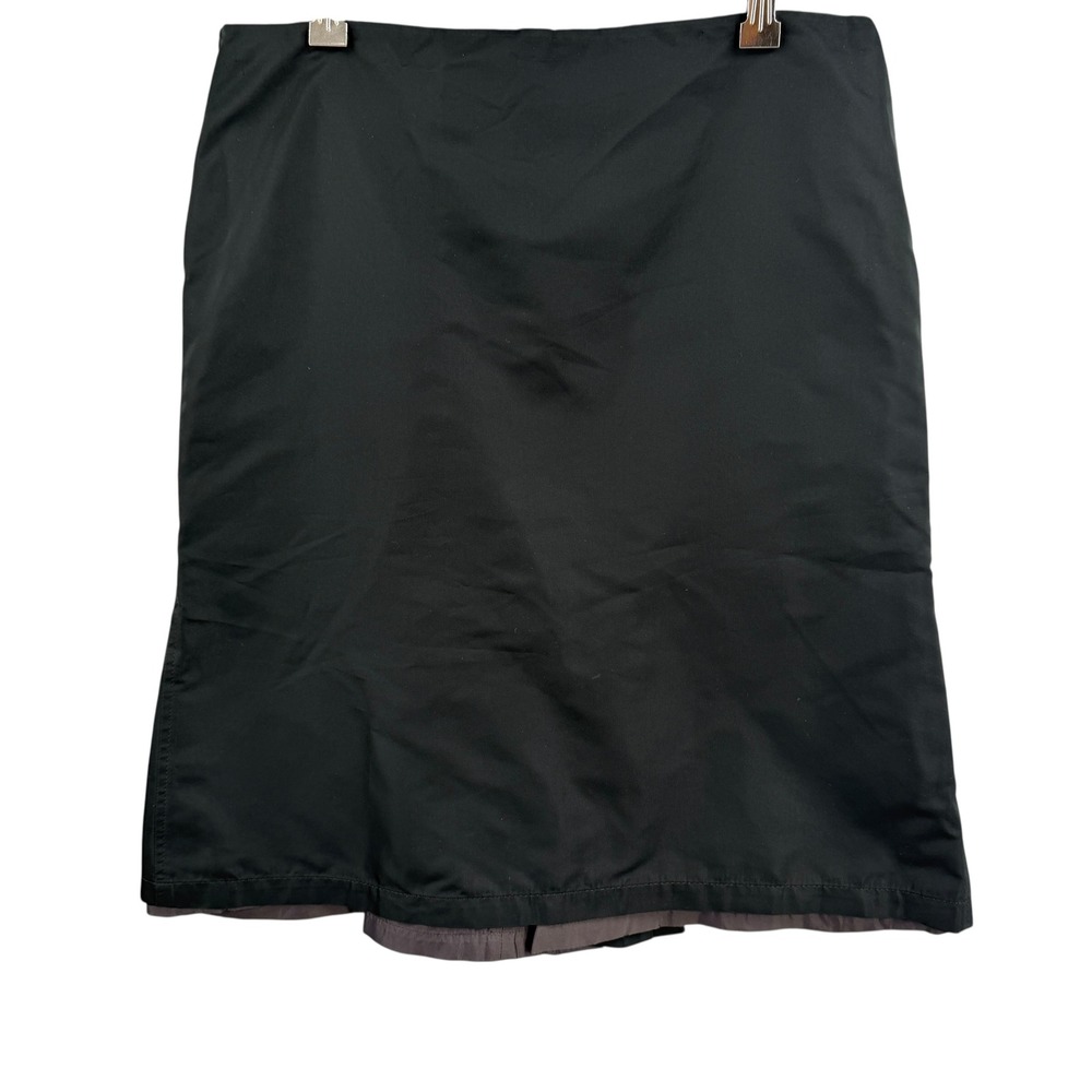Jil Sander‎ Pencil Skirt Black Pleated Hem Knee Length 31" Waist Estimated 8